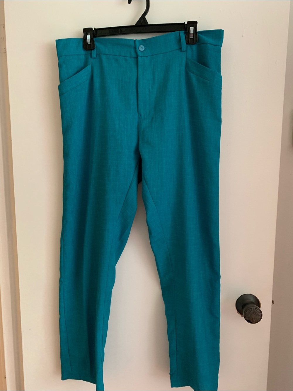 Vintage , women's linen like Teal Dress Pants - Classic Tailored Fit